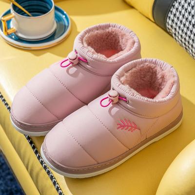 China Women's Breathable Winter Slippers Cotton Bottom Warm Fleece Lined Fabric Shoes Non-slip Thick Heel Indoor Mother's Bag Cotton Shoes Bottom for sale