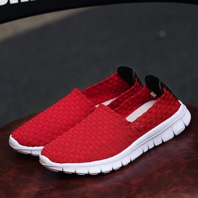 China Fashion trend design new ladies woven shoe women elastic sports shoes light up comfortable shoes for sale