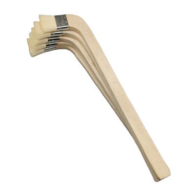 China 2021 Wooden Long Handle Wool Elbow Brush Boat Paint Brush Soft White Brush for sale