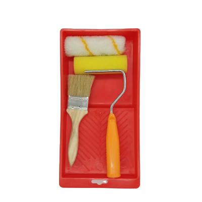 China Hot Sale Stocked New 4 Inch Plastic Material Paint Tray Set With Paint Roller Brush for sale