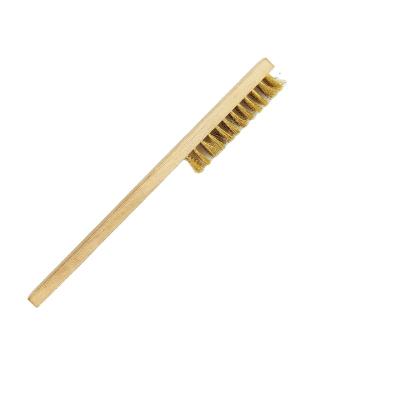 China Hot Selling Modern Soldering Industrial Wood Handle Copper Wire Wire Brush For Cleaning for sale