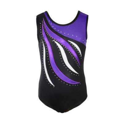 China Embroidery Aqua Diamond Dance Clothes Shiny Girls Gymnastics Leotard Dancer Tights for sale