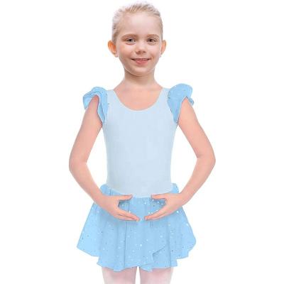 China Comfortable Kids Girls Float Sleeves Ballet Dance Dress Gymnastics Leotard Princess Tutu Skirts Dancewear for sale