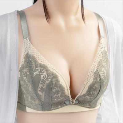 China Hot Selling Radiation Protection Custom Plus Size Front Open Soft Breastfeeding Adjustable Seamless Wireless Strappy Maternity Nursing Bra for sale