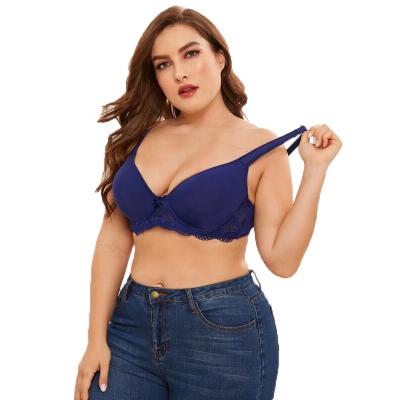 China Ama Larsi Wholesale Plus Size breathable large cup classy for large women lace up plus size push up bras for sale