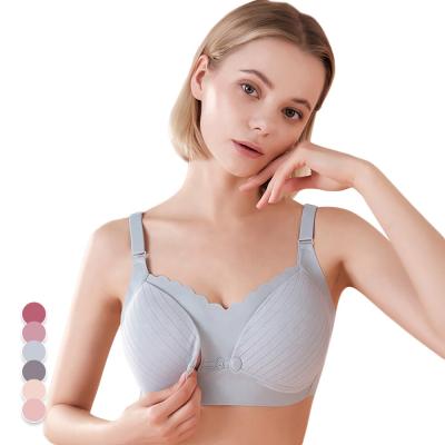 China Ama Larsi Womens Nursing Bra Cotton Plus Size Radiation Protection Sports Breastfeeding Maternity Pumping Nursing Bra for sale