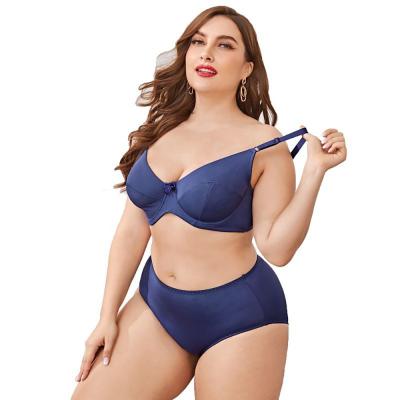 China Ama Larsi Underwear Woman's Breathable Plus Size 2 Piece Push Up Bra And Panty Sets for sale