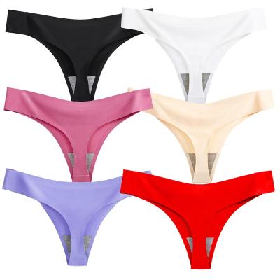 China Ama Larsi Women Breathable Cotton Thong Underwear Stretch Bikini High Rise Bottoms for sale