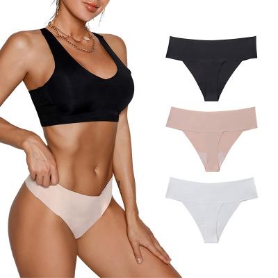 China Ama Larsi Wholesale Seamless Laser Breathable Cut Briefs Panties High Waist Thong No Show Invisible Lingerie Women Seamless Panties for sale