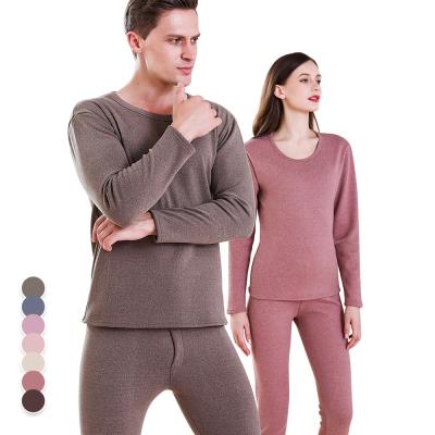 China OEM QUICK DRY Wholesale Seamless Winter Thick 2 Piece Long Sleeve Sets Keep Warm Plus Size Adult Thermal Underwear Sets for sale