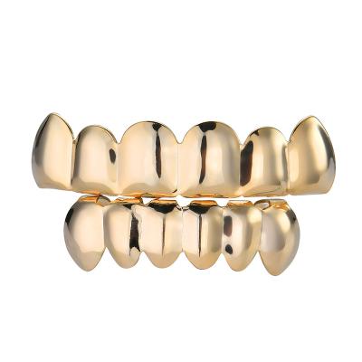 China Hiphop WG105 18k Hiphop High Quality Gold Plated Teeth Grillz Brass Dental Jewelry Men for sale