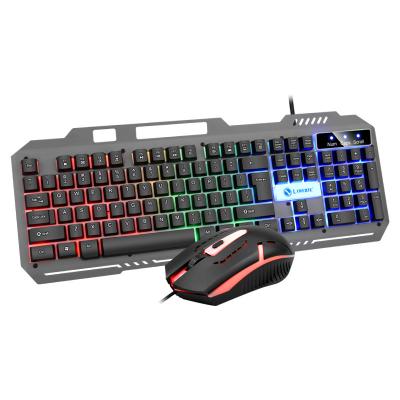 China Other Gaming PC Laptop T25 Metal Panel Keyboard and Mouse Set Mechanical Feeling Wired Frontier USB Gaming Keyboard for sale