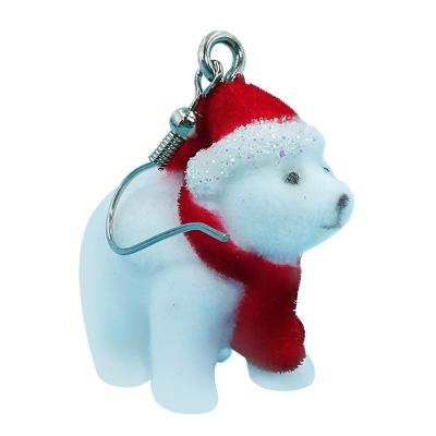 China For A Festive Atmosphere Flocking Santa Polar Bear Earrings Applicable To Festivals Customized Products PVC for sale