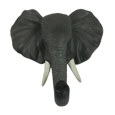 China Elephant PVC Home Collection Viable Head Hook 2021 New Design For Wall Decoration Simulation Animal for sale