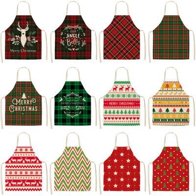 China Canvas Christmas Apron Merry Christmas Apron Christmas Apron for Santa Navidad New Year Home Xmas Gift Kids Kitchen Reindeer Decoration for sale