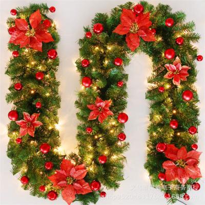 China Handmade Decoration Garland Christmas Led Garland With Merry Christmas Lights Tree Ornament Prelit Christmas Wreath Outdoor Decor for sale