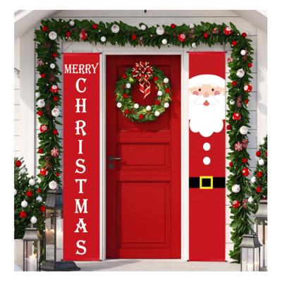 China Xmas Party Decorations Door Banner Decorations Christmas Porch Sign Hanging Banners for Front Door Wall Xmas Indoor Outdoor for sale