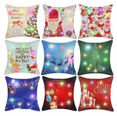 China Lightweight Durable Embellishment Christmas Pillow Covers Christmas Decorative Linen Throw Pillow Covers Suit For Sofa, Couch, Bed for sale