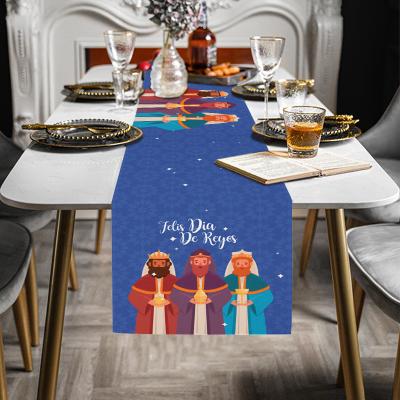 China 2022 Islamic Eid Mubarak Decorations Ramadan Gift Table Runner Ramadan Table Runner Cloth Muslim Ramadan Table Runner for Ramadan Table Decoration for sale