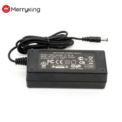 China Merryking 5w-60w 12V 15V 19V 24V 36V 1A 3A 2a 2.5a DC to AC Power Supply MKE-1203000C8 Desktop Switching Adapters for sale