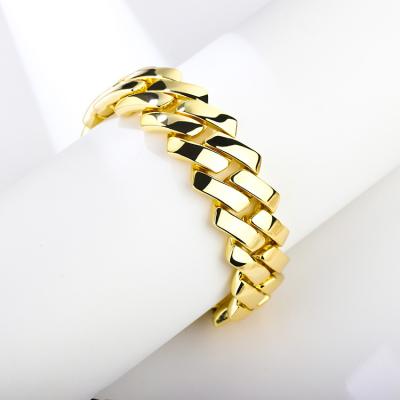 China Hiphop Personalized Fashion Hip Hop 18k Gold Cuban Link Bracelet Hard Chain For Women for sale