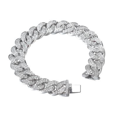 China Hiphop 18cm Personalized Single Tennis Diamond Encrusted Tennis Jewelry Hip Hop Bracelet for sale