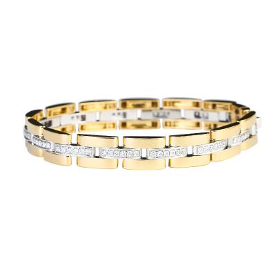 China Hiphop Newcomers 18k Gold Jewelry Lab Developed Diamond Bar Tennis Bracelet For Women for sale