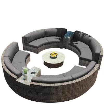 China Modern Wicker White Garden Sofa Set Outdoor Rattan Patio Sofa Set Customized Rattan Furniture for sale