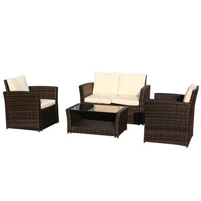 China KD Selling Modern Single Balcony Rattan Sofa Set Garden Sofa Furniture for sale