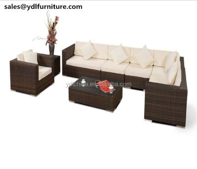 China Rattan Wicker Sofa Set Modern Aluminum Garden Furniture for sale