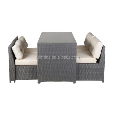 China Modern Hot-selling Furniture 2 Seat Suite Garden Tables And Chairs Compact Outdoor Patio Rattan Patio Rattan Weaving for sale