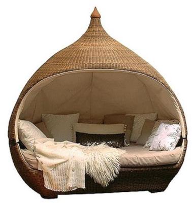 China Modern Outdoor Furniture Living Room Outdoor Round Wicker Bed for sale