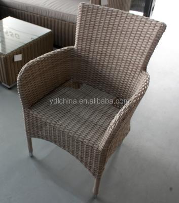 China Garden Chair SGS Screened Outdoor PE Rattan Wicker Restaurant Stacking Space Save Dininr Chair for sale