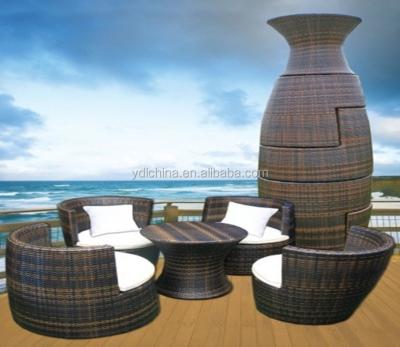 China Outdoor Garden Set SGS HDPE Rattan Wicker Cube Garden Set for sale