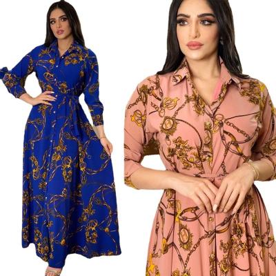 China 2022 Hot Selling Middle East Muslim Dresses Washable Plus Size Women's Long Dress Breathable Slim Fit Dresses for sale