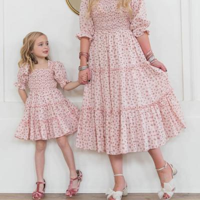 China Fashion Breathable Summer Mom/Mother Daughter Matching Clothes Set Birthday Formal Dress, Family Matching Outfits for sale