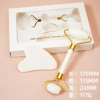 China New Face and Neck Jade Roller Scraping Stone Himalayan Face Eye Neck Beauty Roller Anti-aging Wrinkle Removal Natural Facial Massage Tool for sale