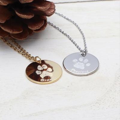 China Other Personalized Gift for Her, Actual Dog and Cat Paw Print Necklace, Animal Lovers, Pet Memorial Gift, Dog Necklace, Cat Necklace for sale