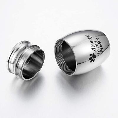 China Small Viable Cremation Urns For Mini Dog Paw Keepsake Stainless Steel Ashes Keepsake Urn Pet Ashes For Dog Cat Ashes Holder for sale