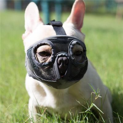 China Durable Adjustable Breathable Mesh Dog Muzzle With Eye Hole For Training Barking Chewing And Licking Barking Dog Mask Anti-Sharp for sale