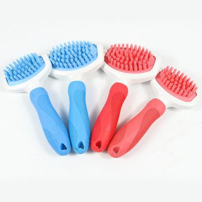 China Sustainable Quality Pet Grooming Brush For Dogs Cats, Soft Silicon Bristle Dogs Bath Brush Massage Shower Tool Gently Shed Hair Remove for sale