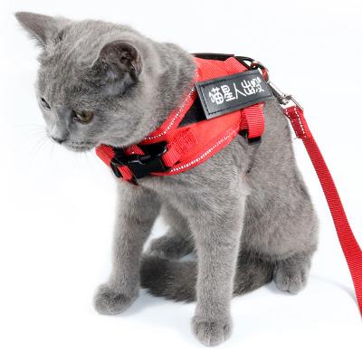 China Best Viable Red Cat Harness With Leash - Adjustable Cat Vest Harness Breathable Mesh Upgrade Harness For Cats Small Dogs Walk Train for sale