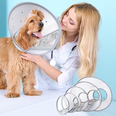 China Personalized Cat Cone Dog Recovery Pet Rise After Surgery Duct Cones Fit Comfortable Elizabethan Plastic Cone Collar Dog E-Collar To Dog Cat for sale