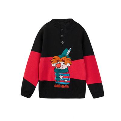 China 100% Black Baby Boy Sweater Cartoon Winter Sweaters Cotton Toddler Boys Sweaters Anti Shrink For Boys for sale