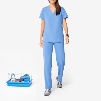 China Factory Price Hospital Scrub Uniform For Ladies Top Small MOQ Scrub Top Unisex Custom Logo for sale