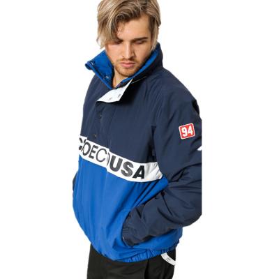 China New Waterproof Windproof Mens Polyester Half Zipper Snap Faster Anorak Pullover Jacket for sale