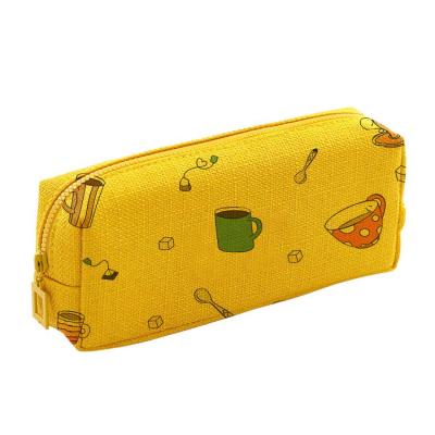 China Schools & The Offices Pencil Case Canvas Shape Pencil Case Cute Custom Printing Pencil Bag For School for sale