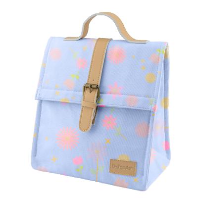 China Custom LOGO Women Men Work Picnic Insulated Lunch Bag Reusable Canvas Thermal Lunch Bag for sale