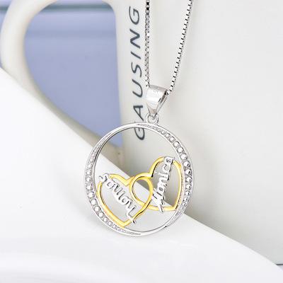 China PONEES 925 Sterling Silver Heart Pendant Necklace TRENDY romantic engagement gift jewelry for women and men for sale