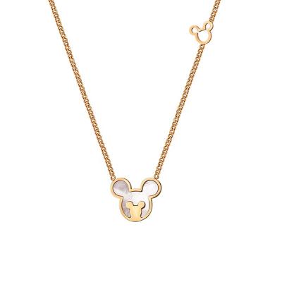 China PONEES Latest Arrival Bear Necklace Stainless Steel Cute Gold Plated Cute Pendant Necklace For Women Gift for sale